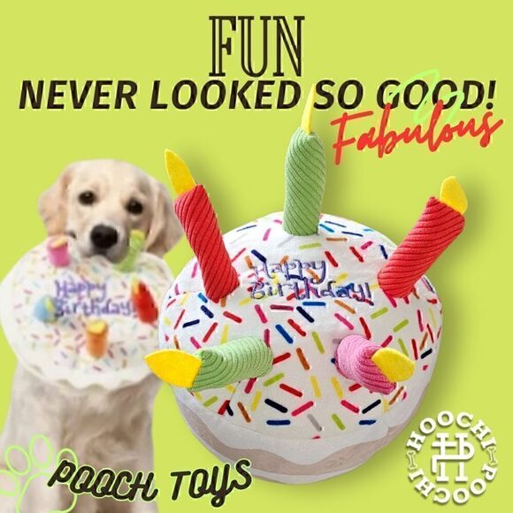 Birthday Cake Plush Dog Toy for Big Dogs Brand New NWT - Picture 3 of 8